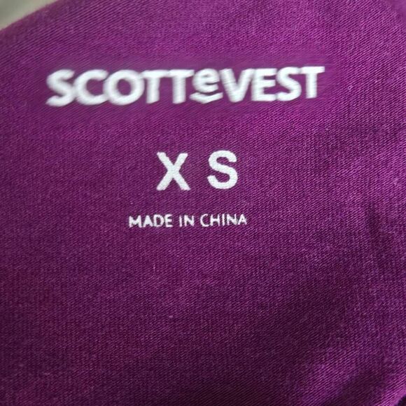 Scottevest Daisy Dress Size XS Hidden  Pockets Purple Knit Stretch - Picture 7 of 7